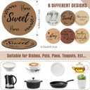 Queekay Trivets Set of 6, 7" Trivets for Hot Dishes Housewarming Gifts New Home, Pots and Pans Farmhouse Trivet Set with Holder Heat Resistant Mat Countertop Protectors for Home Kitchen(Brown)
