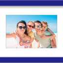 decorUhome 6x20 Picture Frames Collage Wall Decor, Display 3Pcs 4x6 Photos with Mat or 1Pcs 6x20 Unmatted, 3 4x6 Collage Picture Frames for Wall Mounting, Royal Blue