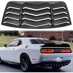 Rear Window Louver for Dodge Challenger 2008-2023 in Lambo Style Windshield Scoop Louvers Sun Shade Vent Cover Matte Black
