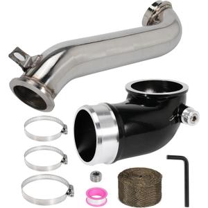 6.6 Turbo Mouthpiece, LLY Engine Turbo Mouthpiece Fits for Duramax 6.6L LLY 2004.5-2010, Inlet Manifold Intake Elbow Compatible with Chevrolet GMC Sierra Trucks with 117000500 Pipe, Siver