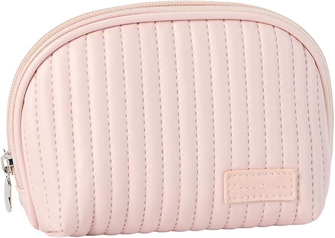 Small Makeup Bag for Women, Travel Cosmetic Bag Semicircle Makeup Pouch ,Toiletry Bag,  Cosmetics Bags Orbit Innovations 7 Set, Pink