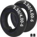 RUTU 350/400-6 3.50/4.00-6 Inner Tube with Angled Valve Stem for Mowers Wheelbarrows Generator Pressure Washer Trolleys Yard Trailer Hand Truck Tractors Snow Blower Wagons ATV Quad 4 Wheeler Go Kart