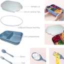 ASYH Bento Box Upgraded 3 Compartment Lunch Box with Utensils, Leakproof Lunch Containers for Adults Office, BPA Free and Microwave Safe (Blue-1150ML)