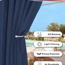 HolidayIdeas Grommet Outdoor Curtains for Patio Waterproof 8 Pcs All Weather Balcony Outside Curtains for Apartments, Gazebo, Pergolas, Porch, 54x84 Inch, Navy