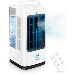 Portable Air Conditioners, Evaporative Air Cooler with 1.7L Water Tank, Adjustable Cooling Fan with Humidifier & 7H Timer For Car Home, Office, Desk, Outdoor