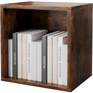 FUSUNBAO Magic DIY Cube Storage Organizer Stackable Cubes for Home Books Clothes Toy-Modular Cubby Storage System-Office Cubical-Bookcase Closet (Antique Brown, General Cube)