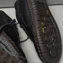 Mens Hand Stitching Leather Lace Up Ankle Boots Casual Vintage Non Slip Flats Arch Support Loafers for Hiking Walking Driving Chukka Boots (10, Black)