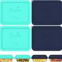 Sophico 11 Cup Rectangle Silicone Storage Cover Lids Replacement for Pyrex 7212-PC Glass Bowls, Container not Included, Pack of 6