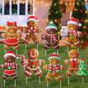 8 Pcs Christmas Gingerbread Man Yard Signs with Stakes Outdoor 3D Gingerbread House Decoration Xmas Yard Stakes Lawn Signs for Christmas Holiday Pathway Garden Patio Party Favors(Classic)