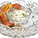 Godinger Dublin Chip and Dip Server,  Crystal Platter Dish, for Appetizers, Snacks, Vegetables & Dips  Serving Tray for Entertaining