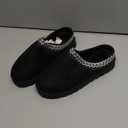 Women's Fuzzy Cozy Warm Slippers Indoor and Outdoor Slip On Cute House Fluffy Clogs size 9, Black 