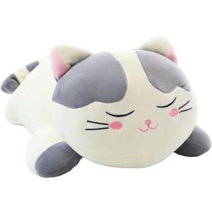 Cat Big Plush Hugging Pillow, Super Soft Kitten Kitty Stuffed Animals Toy Gifts for Kids, Girls, Bed, Christmas, Valentine 21.7" (Gray)