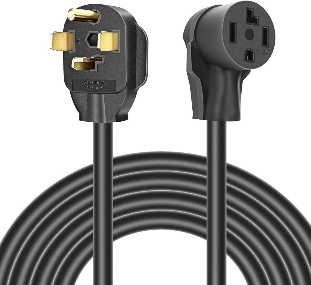 Rophor Dryer Extension Cord 4 Prong, 30 Amp NEMA 14-30P to 14-30R Extension Cord for Dryer Power Extension and EV Charging, 125V/250V, 10 Feet