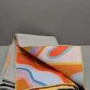 Colorful Abstract 5x7 Area Rug Ultra Thin Flatweave Funky Aesthetic Colorful Striped Bedroom Rug Orange Blush Washable Carpet for Kitchen Entryway Living Dining Room Dorm Nursery