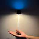 Timjorman RGB Palm-Sized Cordless Table Lamp, Rechargeable Touch Metal Bedside Lamp, 3 Brightness 3000K Warm Light, Small Table Lamp for Bedroom, Restaurant, Patio, Camping (Black 1 Pack)