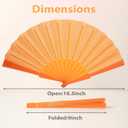 24PCS Folding Hand Fan – Portable Handheld Fan for Women & Men, for Wedding, Tea Party, Travel, DIY Craft, Gift, Outdoor (Orange)