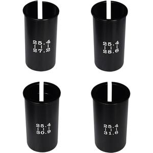 Set of 4 Sizes Bike Seat Post Adapter Shim Seat Post Adapter Bicycle Seat Tube Conversion Sleeve 25.4mm to 27.2/28.6/30.9/31.6mm 60mm Length Aluminum Alloy for Road Mountain Bike MTB