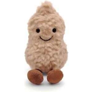Plush Peanut Soft Toy, 6" Soft Stuffed Peanuts Plush Doll with Legs, Peanut Plushies Pillow Gifts for Kids Girlfriend Birthday