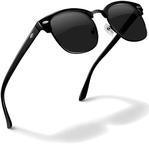 livho Rimless Trendy Polarized Sunglasses Men Women, Retro Sun Glasses for Men Women 2025, Semi Rimless UV Protection Shades