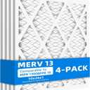 (4 Pack) 10x24x1 Air Filter, MPR 1900 & FPR 10, MERV 13 Pleated Air Filter (Actual Size:9 3/4x23 3/4x3/4 inch)