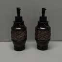 Creative Scents Dublin Brown Bathroom Soap Dispenser Set of 2 - Decorative 8 Oz. Hand Soap and Lotion Dispenser Set with Durable Matching Pumps - Brown Bathroom Accessories Sets Countertop