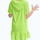 Swim Cover Up Girls Swimsuit Size 4-5t Grass Green Short Sleeve, 110