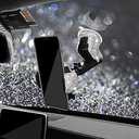 Bling Car Phone Mount Holder,Shiny Crystal Rhinestone Phone Stand for Women and Girls, Car Accessories for Windshield Dashboard,Compatible with Most Cellphones (White)
