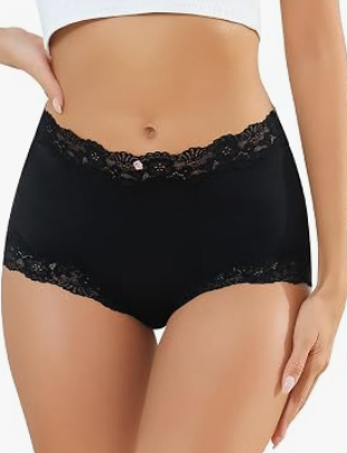 LEVAO Boy Shorts Underwear for Women Lace Full Covreage Boxer Briefs Panties, 2 Pack (Small)