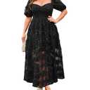 EYWOL Plus Size Wedding Guest Dresses for Curvy Women - Black Cocktail Dress - Plus Size Black Prom Dresses - Evening Ball Gowns - Formal Dress.XL