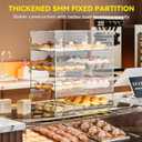 4 Tiers Clear Acrylic Counter Top Bakery Display Case 5mm high Impact PETG Panels Bread Case 19.7"X19.7"X9.85" Party Cake Cabinet
