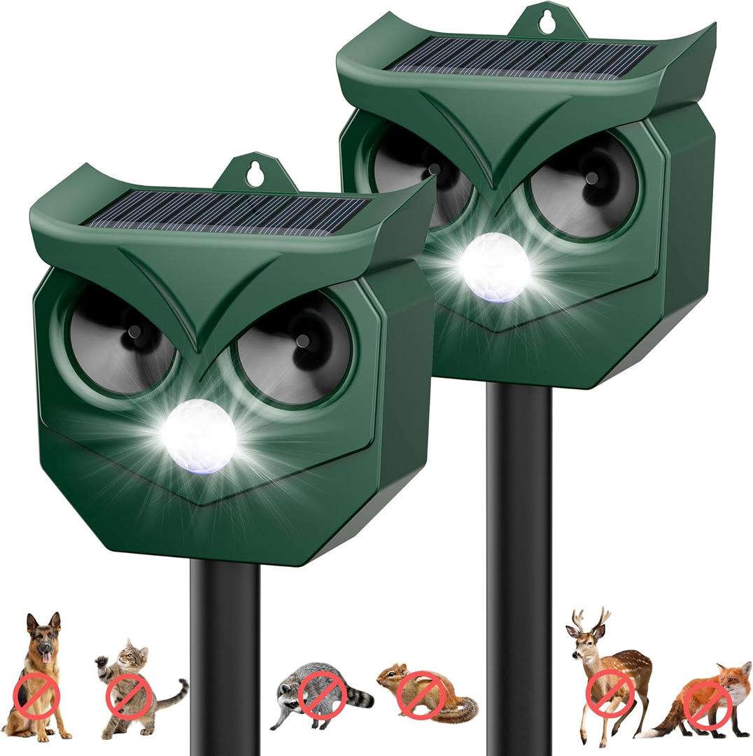 Ultrasonic Animal Repeller with LED Strobe Lights