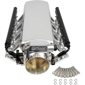 For LS Intake Manifold Compatible with LS1 LS2 LS6 of cathedral port heads with Drive by Cable Throttle Body Compatible with Chevy Cadillac Pontiac Aluminum (92mm)