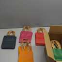 qiqee Medium Size Paper Gift Bags With Handles 10.6"x8.3"x4.3" 16 Solid Colors Party Favor Bags16-Packs