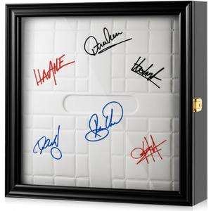Silipull 15'' Baseball Base Display Case Cabinet 16.5" W x 16.5" H Wall Mount Wooden Box Holder W/98% UV Acrylic Door Lockable Storage Display Box for Collection