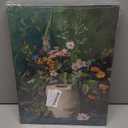 2Pcs Dark Green Bathroom Canvas Wall Art Botanical Toilet Moody Wildflowers Posters Prints Vintage Flowers Wall Pictures Decor for Bathroom Toilet Washroom Decorations (16"L x 12"W Canvas)