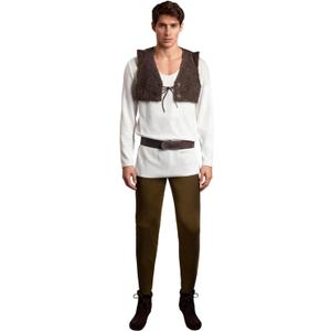 Mens Costume Shirt Vest Pants Outfit Cosplay Movie Halloween Party Costumes Full Set for Adults (White, XL)