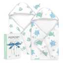 Momcozy Baby Towel with Hooded-Original Design Baby Towel Set -Soft & Absorbent- Shower Gifts or Bath Essential for Infant, Newborn, Toddler, Marine Sea Turtle Shells Magic