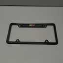 Crest Metal License Plate Frame Tag Holder - Black Powder Coated with Exposed Chrome