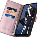 SUANPOT for Moto G Stylus 5G 2023 Wallet case RFID Blocking Credit Card Holder, Flip Folio Book PU Leather Phone case Shockproof Cover Women Men for Stylus 5G 2023 case Rose Gold