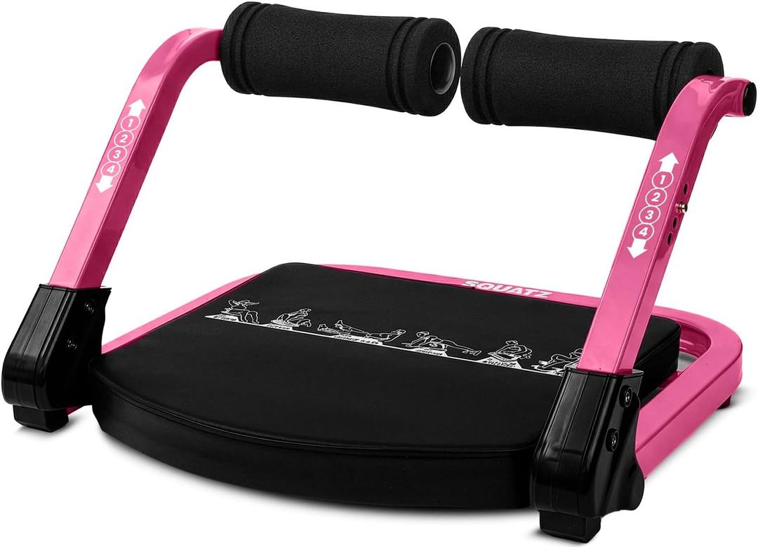 Squatz Ab Machine for Stomach Workout – Core & Sit-Up Exercise Equipment with 3 Resistance Levels for Home Gym, Adjustable Ab Trainer for Full-Body Workout with Automatic Rebound, 350 lbs Capacity