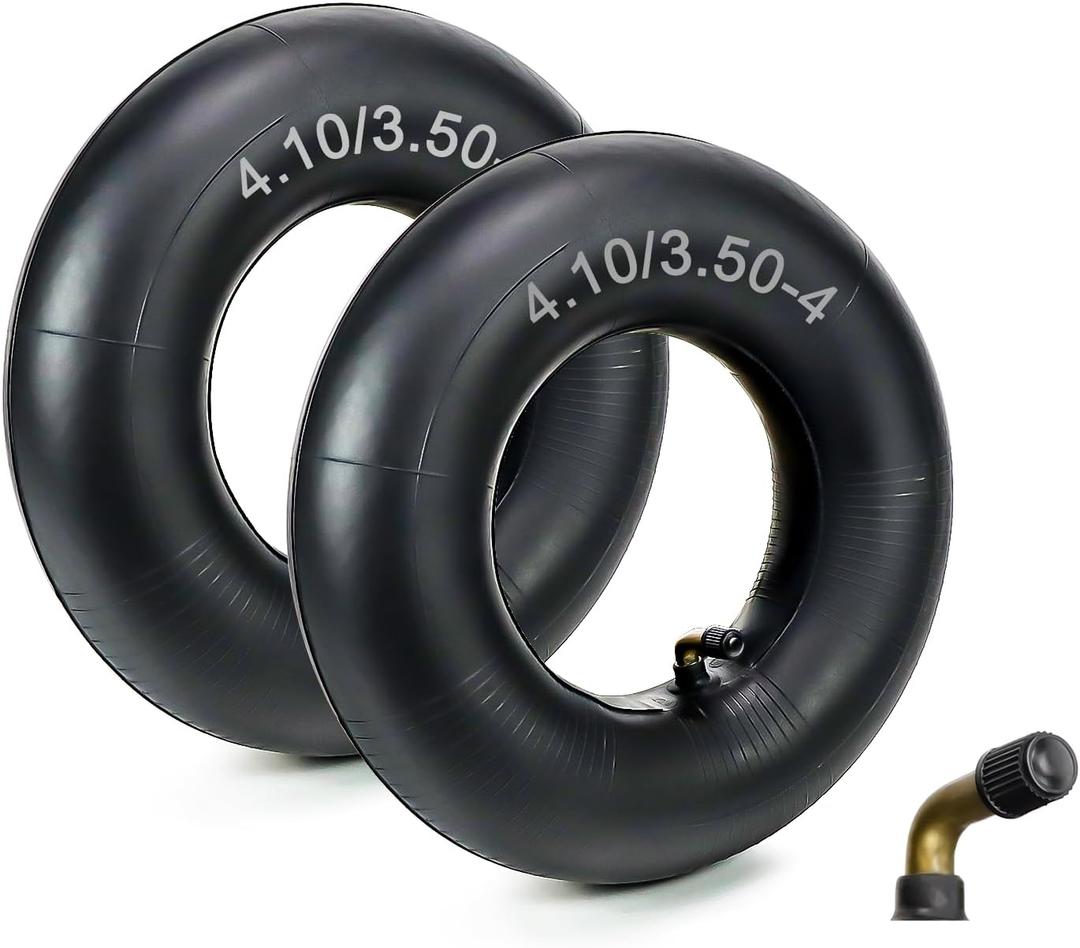 4.10/3.50-4" Inner Tubes with TR87 Bent Valve Stem (2-Pack) by Cenipar Heavy Duty Replacement Inner Tube for Wheelbarrow tire 4",Trunk, Tractor, Garden Carts,Golf Cart, Mowers and More