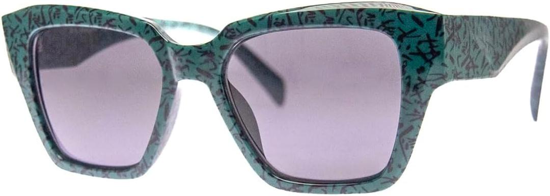 A.J. Morgan Square Sunglasses in a Retro Inspired Pattern (Green W/Blk Pattern)