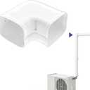 Mini-Split Line Cover Accessories: 4" Width Flat Elbow for Mini Split AC & Central AC, White