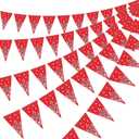 5 Pack Western Cowboy Party Decorations Bandana Pennant Banner Wild West Decor Western Cowboy Themed Yee Haw Country Party Decoration Supplies 9.8 x 5 ft(Red Paisley)