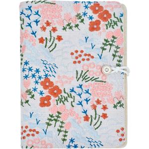 Embroidered Fabric Journal A5 Hardcover Notebook with 90 Lined Pages, Lay-Flat Design Elegant Cloth Cover Notebook for Women, Girls, Gift, Diary, Notes, or Daily Writing, 8" L x 5.75" W