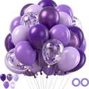 50PCS Metallic Purple Balloons, 12inch Dark Purple Balloons, Supplies Perfect for Birthday Party, Friend Get-Together, Park, School, Nostalgic Party Decorations (A-3)