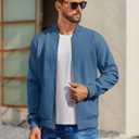 COOFANDY Bomber Lightweight Varsity Jacket Men Casual Flight Jacket With Pockets Navy, Large