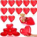 Lallisa 12 Pack 4.7 Inch Large Valentines Hearts Containers for Candy Fillable Plastic Hearts Bulk Valentines Day Party Favors Plastic Container for Treat Gift Exchange Classroom Party Supplies