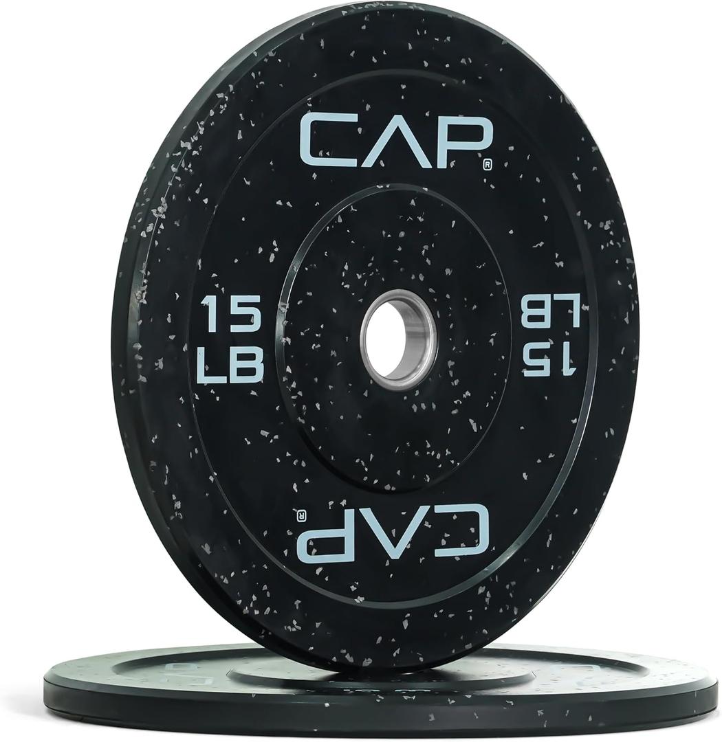 CAP Barbell Rubber Olympic Bumper Plate | Multiple Options/Colors, 15 Lb, 2Pcs
