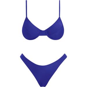 VOLAFA Women's Triangle Bikini Set Textured Frilled Smocked Ruched Push Up Swimsuit Two Piece Bathing Suit (8)